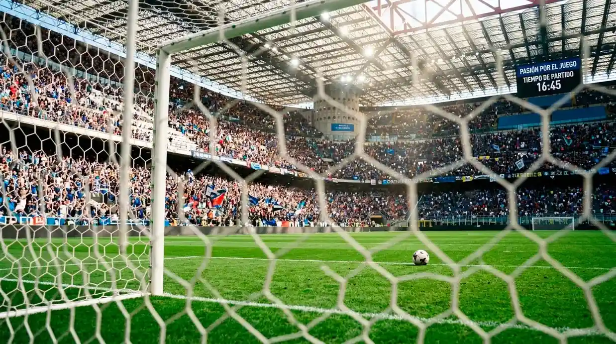 Gradas llenas de aficionados en un estadio de la Serie A italiana durante un partido de fútbol